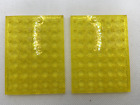 (2)LEGO Classic Space Trans Yellow Baseplate-6x8 Vintage plate -924, 6927, 6970