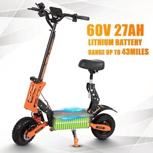 5600W 60V 27AH Foldable Electric Scooter Adult Dual Motor 11in Off-Road Tire 2Fx