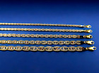 14K Tri Color Gold 2mm-6mm Solid Valentino Mariner Anchor Chain Necklace Diamond