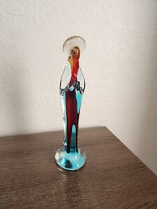 Vintage Murano Style Art Glass Praying Madonna Virgin Mother Mary Italy Large