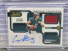 2022 Absolute Carson Strong Rookie Premiere Triple Jersey Ball Auto #109/199