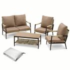 MCombo Outdoor Patio Furniture Set with Coffee Table Loveseat 2 Single Chairs