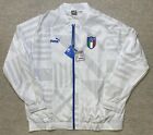 Puma Italy Away Prematch Full Zip Soccer Jacket Mens 2XL White Casual Athletic