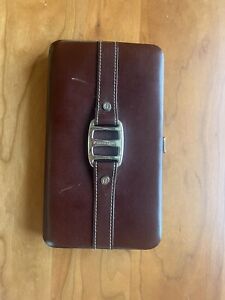 Classic Etienne Aigner Snap Close Oxblood Leather Wallet Clutch Organizer HTF