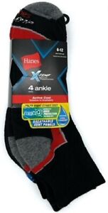 'Hanes' X-Temp Ankle Socks 4 Pair Men's shoe 6-12