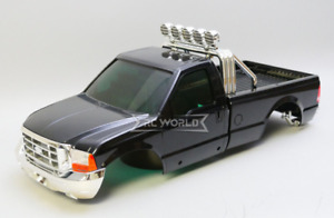 RC 1/10 FORD F350 Pickup HARD Body Shell Scale Body -ASSEMBLED- BLACK