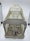 Vintage decorative bird cage in metal & wood; rustic DIRTY MISSING TOP