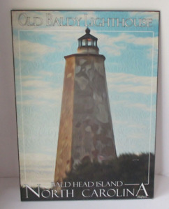 Old Baldy Lighthouse North Carolina Wood Sign Plaque