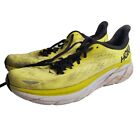 Hoka One One Clifton 8 Yellow Running Shoes Sneakers Mens Size 12D Gym Walking