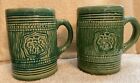 New Listing2 Vintage Early McCoy Green Grapes Pattern Heavy Tankards Steins 5.25  Inches
