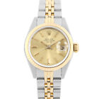 ROLEX Datejust 69173 Champagne Gold bar 85 Number second hand Women