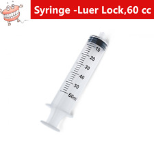 60cc/60 ml Syringe Luer Lock (No Needle), Individually Wrapped, Choose Pack