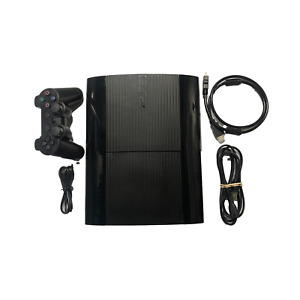 Sony PlayStation 3 Console PS3 Super Slim Black Bundle Controller & Cords Tested