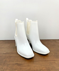Jeffrey Campbell Chelsea Boots Waterproof Rain Boots Bootie White Size 7