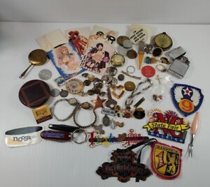Vintage Junk Drawer Collection Watches Lighter Patch Button Old Cool Stuff