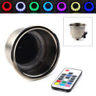 Stainless Steel LED RGB Drink Cup Holder + Remote Control for Marine RV Truck