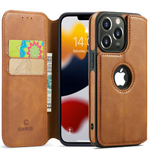 For iPhone 14 13 12 Pro Max Case Leather Wallet Card Holder Stand Magnetic Cover
