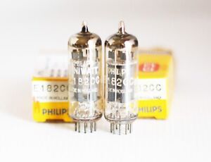 Matched Pair NOS Philips Holland Special Quality E182CC Tubes-Hickok539C Tested
