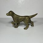 Vintage Brass Dog Figurine Sculpture Paperweight Long Haired Pointer Leg Up