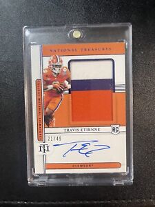 New Listing2021 National Treasures Travis Etienne RPA Rookie Patch Auto #/49 CLEMSON!! RC