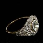 Vintage Art Deco Style Lab Created Diamond Engagement Wedding 14K Gold FN Ring