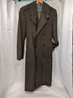Vintage US Military Mens Wool Double Breasted Overcoat 36R Serge Green MC DSA