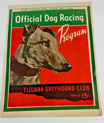 Tijuana Greyhound Club Racing Program + Havana Club Insert - 1950