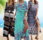 Women's Casual Sundress Boho Beach Slit Long Maxi Floral Summer Beach Dress