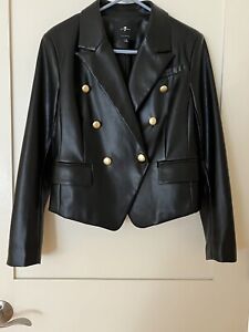 Black stylish blazer.  Vegan Leather - Brand- Seven For All Mankind.