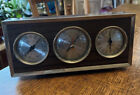 Vintage Airguide Brass Weather Station Mid Century Thermometer Hygrometer WORKS