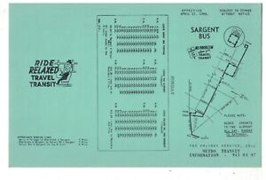 1966 Winnipeg Canada Bus Schedule and Route Map Sargent