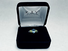 Kay Jewelers  Silver 925 Ring Yellow Blue Stone Size 6