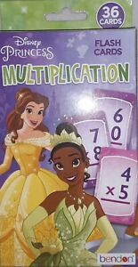 NEW Disney Princess Multiplication Flash Cards - Educational Fun! 36 COUNT