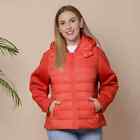 Women PASSAGE Red Long Sleeve Puffer Coat Jacket Outerwear Nylon Polyester-L