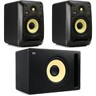 KRK V6 S4 6.5-inch Powered Studio Monitor Pair With S12.4 12-inch Powered Studio