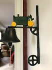 Vintage Cast Iron Tractor Wall Mount Rope Pull Dinner Bell Farm Yard Art 13