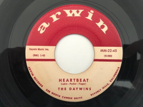 '59 Rockabilly Instro 45 DAYWINS Heartbeat/Rooster Reel ARWIN  hear
