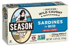 Season Sardines in Water – No Salt Added, Wild Caught, 22g of Protein, Keto S...