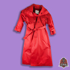 Vintage Women's Red London Fog Lined Trench Coat Size 14