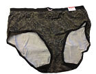 Lane Bryant Cacique No Show Full Brief Panty 18/20 Black Lacey Look