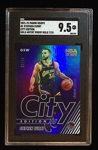 2021-22 Stephen Curry Panini Hoops #1 City Edition Artist Proof Gold /10 SGC 9.5