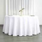 5 Pack WHITE 120 Inch ROUND TABLECLOTHS Wedding Decorations Party Table Covers