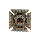 Yellow Gold Alpha Tau Omega Vintage Badge - 10k Opal Enamel Fraternity Pin