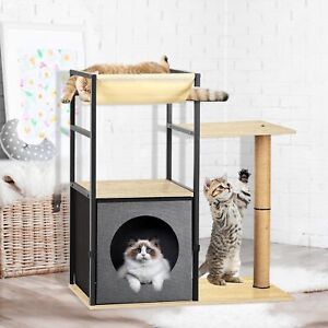 Cat Furniture Cat Tree,Cat Tower With Hammock & Scratching Posts For Indoor Cats
