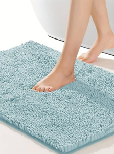 Chenille Bathroom Mats With Non-Slip Backing Machine Washable Durable Bath Rugs