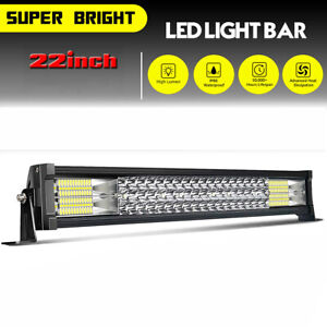 22inch LED Light Bar Spot Flood Combo + Wiring Kit For Jeep Truck SUV ATV 22''