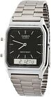 Casio Collection AQ-230A-1D DISPLAY Unisex Watch Silver Stainless Steel Band