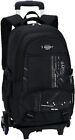 VILINKOU Rolling Backpack Trolley Schoolbag for Boy and Girl Wheels Black