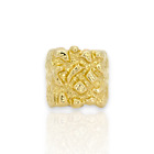 Large Nugget Square Ring - 10K Yellow Gold - Solid
