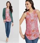 CAbi Jubilee Size Small Top Pink Paisley Sleeveless Long Line Camisole